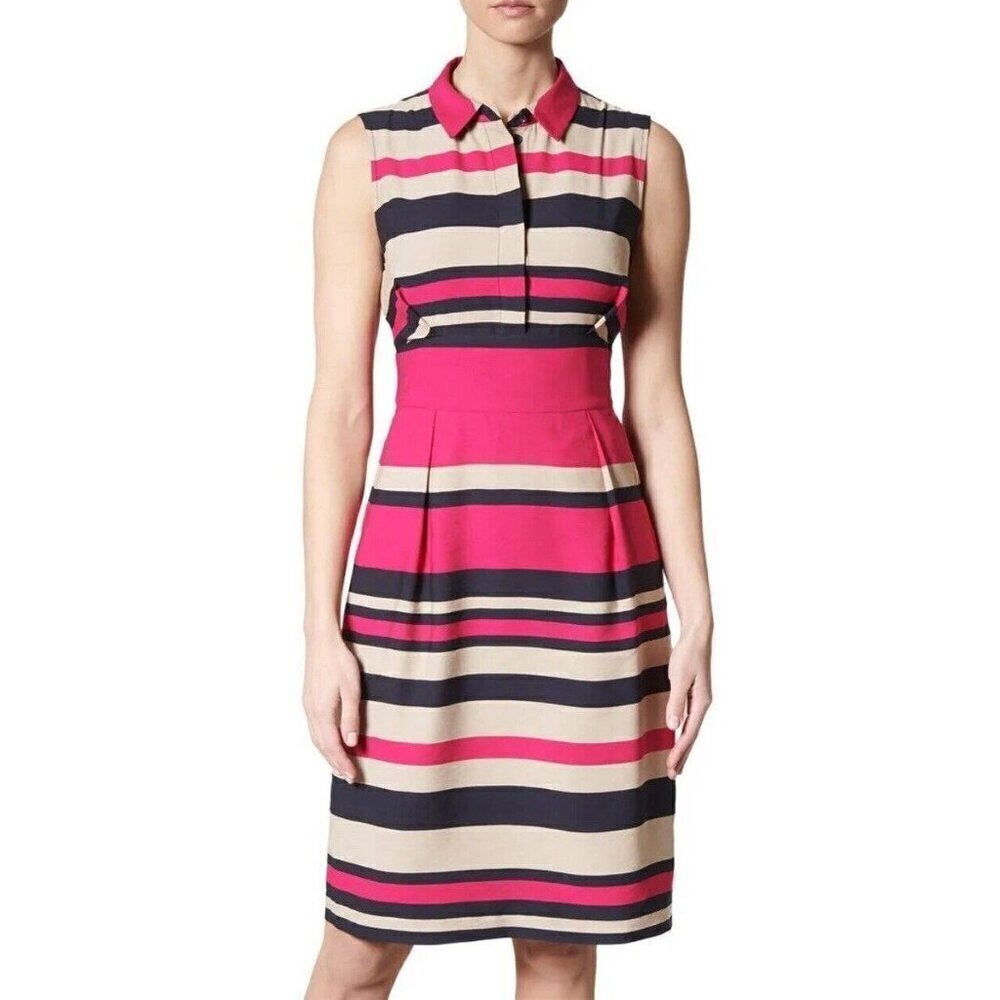 L.K Bennett Martha Shirt Dress Women 4 Striped Preppy Mini‎ Summer Modern
